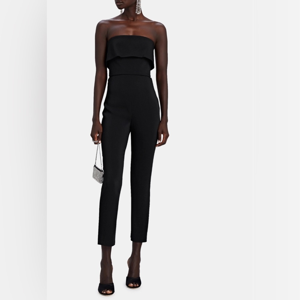 Cushnie Black Jumpsuit Romper Strapless Size 12